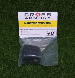 Cross Armory +0 Magazine Extension Gen 1-5 Glock 19/23/32 - Weighted Base Plate