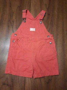 Children's Place Toddler Orange You Happy Overalls Shorts Size 18 Months - Picture 1 of 10