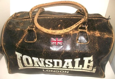 Винтажная спортивная сумка Lonsdale London богемное искусственно состаренная ПВХ для путешествий выходных - Изображение 1 из 4