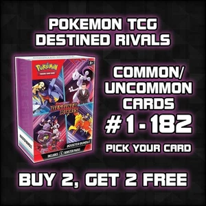 Pokemon TCG Destined Rivals Common Uncommon Cards - Buy 2, Get 2 Free - Picture 1 of 1