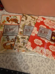 3 Packungen Neu aus altem Lagerbestand Vintage Artfaire Weihnachten Geschenkpapier  - Bild 1 von 7