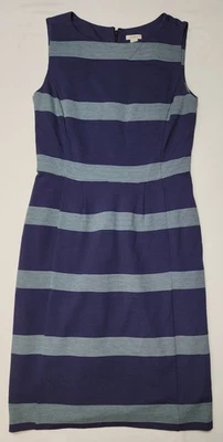Vestido para mujer FOSSIL azul a rayas sin mangas plisado cremallera trasera talla 2 Foto 1 de 4