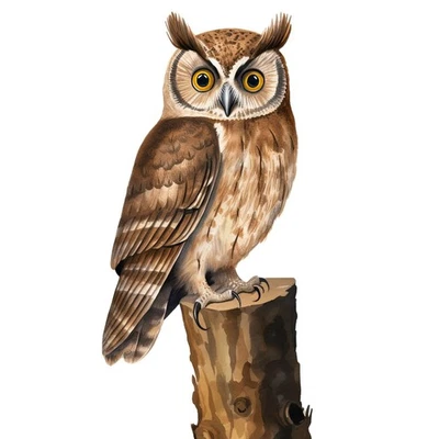 Aquarell Eule Bügelbild DTF Druck mystisches Tiermotiv für T Shirt Hoodie Tasche - Bild 1 von 4