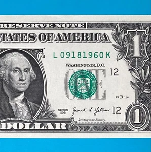September 18, 1960 (L 09181960 K) BIRTHDAY Note $1 One Dollar Bill *UNC* - Picture 1 of 4