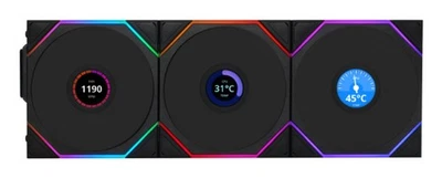 LIAN LI Lüfter Uni Fan TL Wireless LCD Reverse 120mm schwarz - Bild 1 von 2