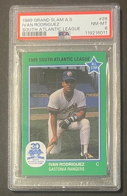 Ivan Rodriguez RC 1989 Grand Slam A.S. #26 PSA 8 South Atlantic League Rookie - Image 1 of 3