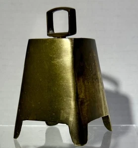 Vintage quadratische massive Messingglocke mit Fuß, Made in India toller tiefer Klang! - Bild 1 von 6