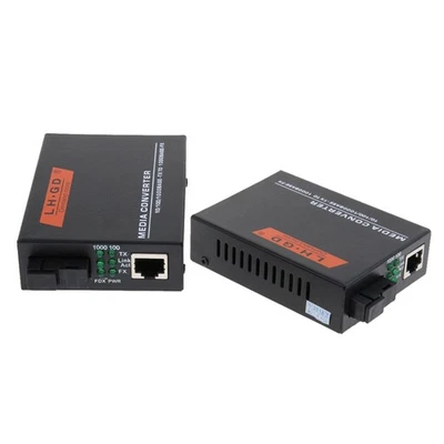 2x Gigabit Network 1000Mbps Fiber Optical Media Converter 20KM - image 1 of 4