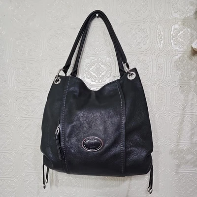 Gianni Bernini Black Leather Satchel Bag, Genuine Leather, excellent condition! - Image 1 of 4