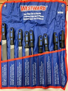 Westward 1Nfk8 General Purpose File Set, Ergonomic 9 Piece - Picture 1 of 4