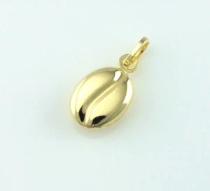 New 9ct Yellow Gold Coffee Bean Charm / Pendant - Picture 1 of 4