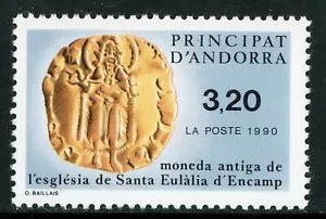 Französische Kolonie 1990 Andorra antike Münze Sc #398 postfrisch H259 ⭐⭐ - Bild 1 von 2