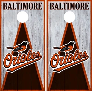 Baltimore Orioles Cornhole Wrap MLB Wood Game Board Skin Set Vinyl Decal CO370 - Picture 1 of 1