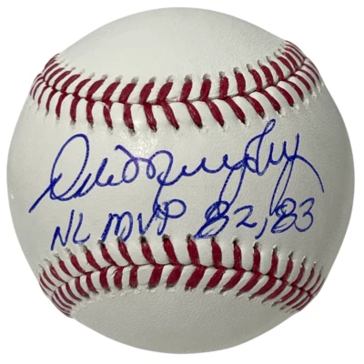 Béisbol ROMLB firmado por Dale Murphy con NL MVP 82 83 Beckett Witness certificado de autenticidad BAS Foto 1 de 2