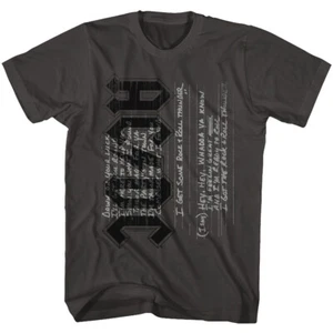 ACDC Rock & Roll Thunder Lyrics Men's T Shirt Official Band Merch - Picture 1 of 5