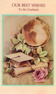 Vintage strukturierte ABSCHLUSSKARTE, UNSERE WÜNSCHE von Rust Craft + Umschlag - Bild 1 von 6