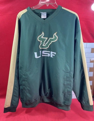 Knights Apparel Jacket Mens Large USF South Florida Bulls Embroidered Green Coat Cover