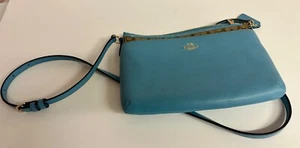 COACH Blue Leather Crossbody Bag with Pop Up Pouch F52881 - Picture 1 of 11