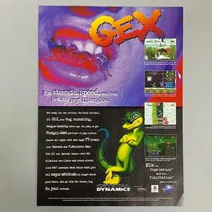 Gex Sega Saturn PLAYSTATION sony Video Spiel 1996 Vintage Retro Werbeanzeige - Bild 1 von 7
