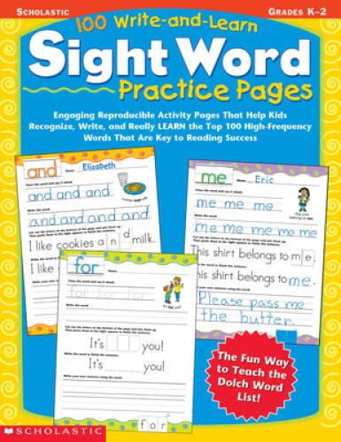 100 Write-and-Learn Sight Word Practice Pages: Engaging Reproducible Acti - GOOD - Image 1 of 1