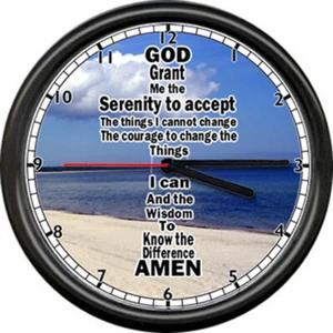 AA Alcoholics Anonymous Serenity Prayer God Grant Me Courage 12 Step Wall Clock - Picture 1 of 1