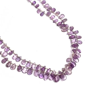Carving Amethyst 8 Inch Strand 5-8MM Pear Shape Gemstone Beads Designing Jewelry - Picture 1 of 3