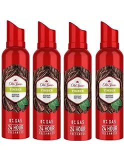4 X Old Spice Timber Deodorant Body Spray for Men, 140 ml Free Shipping - Picture 1 of 4