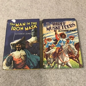 Alexandre Dumas Hardcover Book Lot 2 Vintage Iron Mask Three Musketeers Dean Son - Picture 1 of 12