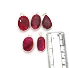 Wholesale 5pc 925 Solid Sterling Cut Simulated Ruby Pendant Lot U441