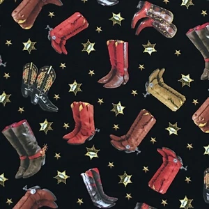 Wild West - Botas de Vaquero Bota Estrella Badage Tela de Algodón de Shamash & Sons - Imagen 1 de 3