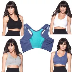 Rhonda Shear Zip Front Sport Bra 175870 $14 - Picture 1 of 7