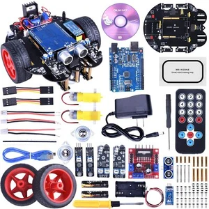 AUKUYEE Smart Robot Car Kit with Two-Wheel Drives, Tracking Module, Red-2 - Picture 1 of 7