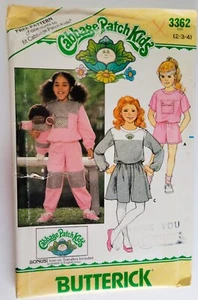 1985 Butterick Cabbage Patch Kids Pattern 3362 Culottes Top Pants 2-3-4 UnCut - Picture 1 of 4