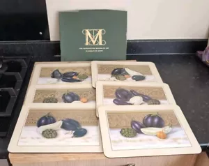 6 Jason Placemats Vegetables 1996 Cork Backed - Picture 1 of 8