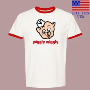 Piggly Wiggly Store Men's Ringer Red Size S-3XL - Picture 1 of 1