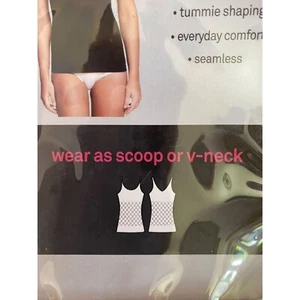 Simply Yummie White Shaping Tank Reversible to Scoop or V-Neck Women’s Large NWT - Picture 1 of 12