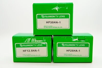 Brand new FUJINON TV LENS HF 12.5HA-1 w/ HF25HA-1 w/ HF35HA-1 3 lenses set - Image 1 of 4