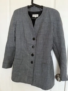 Giorgio Armani Le Collezioni Black & White Wool Blazer Suit Jacket Sz 44 / 10 - Picture 1 of 11