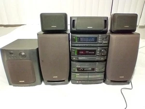 AIWA RX N858U RECEIVER/ FD-N858YU CASSETTE PLAYER MINI SYSTEM WITH SUBWOOFER - Picture 1 of 19
