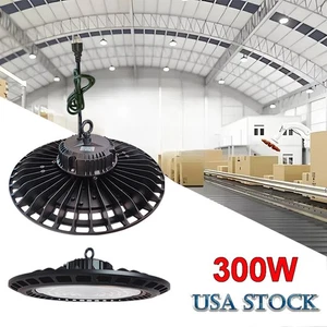 8 Pack 300W UFO Led High Bay Lights Commercial Warehouse Factory Light Fixture - Picture 1 of 13