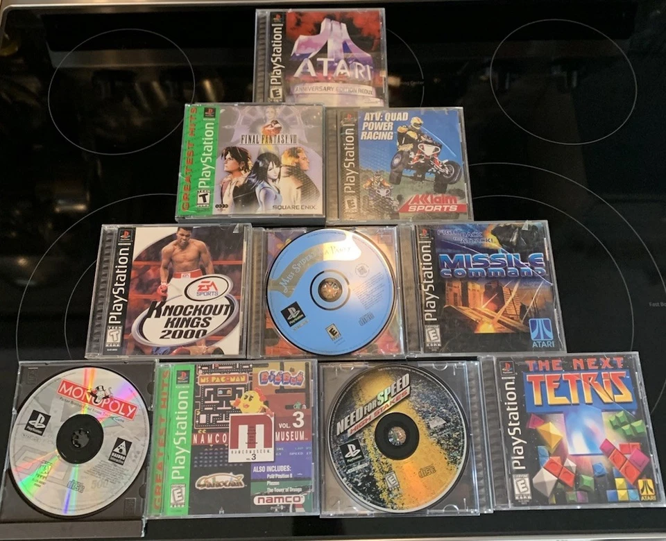 PS1 Game Lot (10) Namco Final Fantasy 8 Need For Speed ATV Quad MissileCommand + - Image 1 of 4