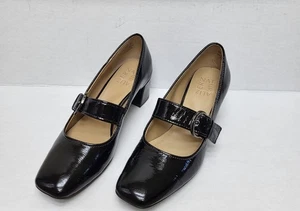 Naturalizer Karrisa Pumps Womens 7 Black Patent Block Heel Preppy Academia  - Picture 1 of 12