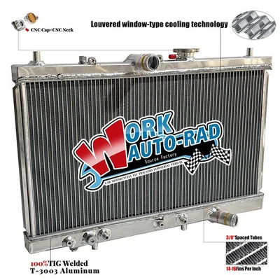 Radiador de aluminio para Mazda 323 1986-1989 1,6 L L4 1597cc automático Foto 1 de 4