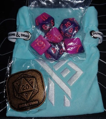 D&D Sirius Dados Bostezo Portal Poco Común Puesta de Sol Cielo y Reacción Conjunto de Bolsa de Monedas Foto 1 de 3