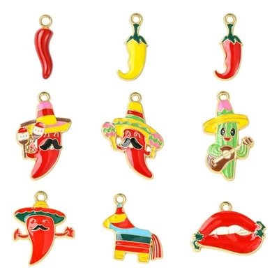36pcs Mexican Theme for Jewelry Making Mixshaped Alloy Enamel Pendants for DIY - Изображение 1 из 4