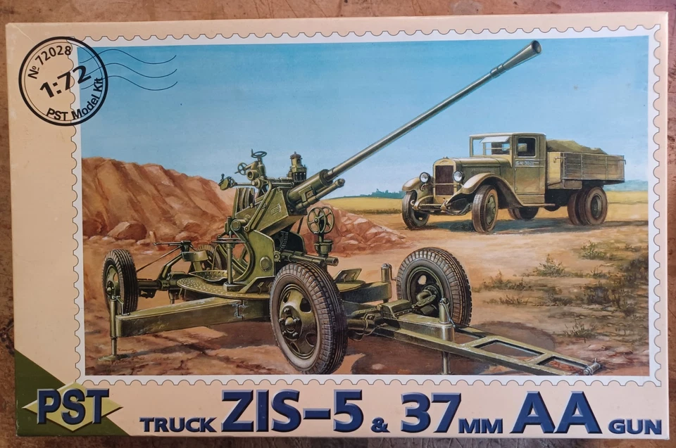 PST 72028 - Soviet Truck ZIS 5 and 37mm A.A. gun 61k  - plastic kit 1/72 - Immagine 1 di 1