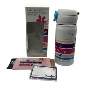 Vaso de acero inoxidable Starbucks ANA Airlines con tarjeta Sakura 2016 Japón 350 ml - Imagen 1 de 6