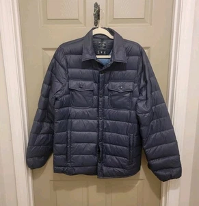 Abercrombie & Fitch Down Insulated Packable Blue Puffer Coat Jacket Mens MEDIUM - Picture 1 of 11