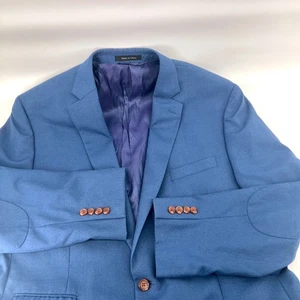 Lauren Ralph Lauren Men's Blue Blazer w/Elbow Patches Sport Coat Jacket 46L - Picture 1 of 9