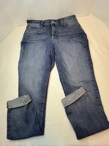 NYDJ Jeans Women’s 8 Annabelle Skinny Boyfriend Medium Wash Cuffed Stretch - Picture 1 of 14